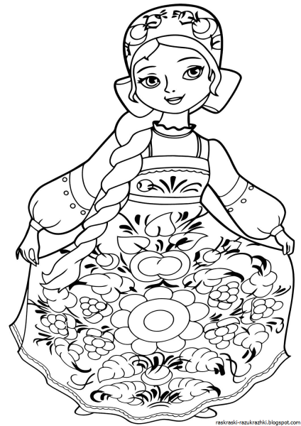 Русская красавица раскраска