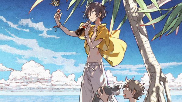 Незнакомец на берегу моря аниме 2020