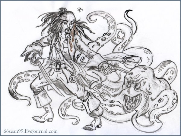 Раскраска пираты Карибского моря сундук мертвеца