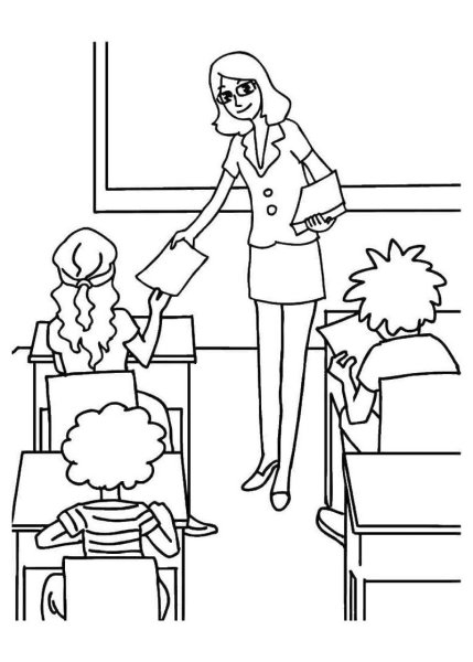 Учитель раскраска для детей