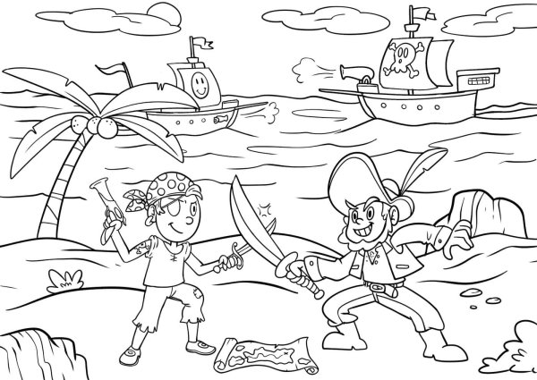 Раскраски для мальчиков пираты