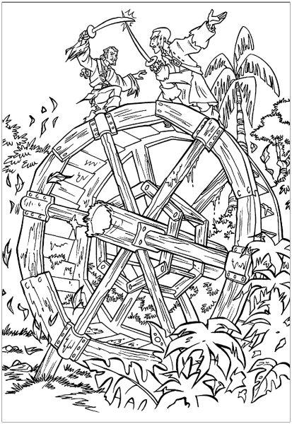 Разукрашка пираты Карибского моря