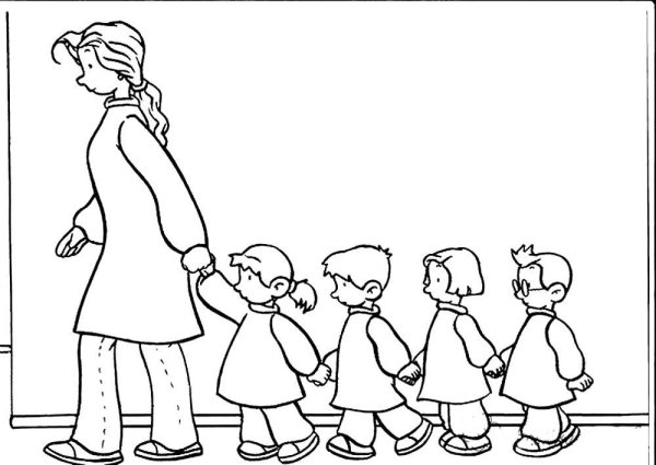 Раскраска. В детском саду