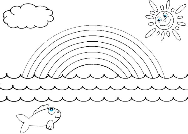 Детские раскраски Радуга