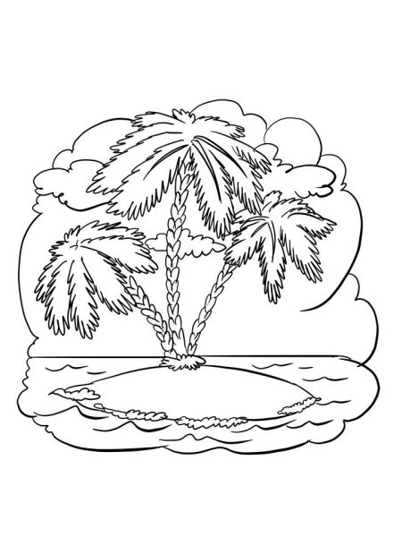 Остров раскраска для детей