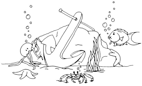 Морское дно раскраска