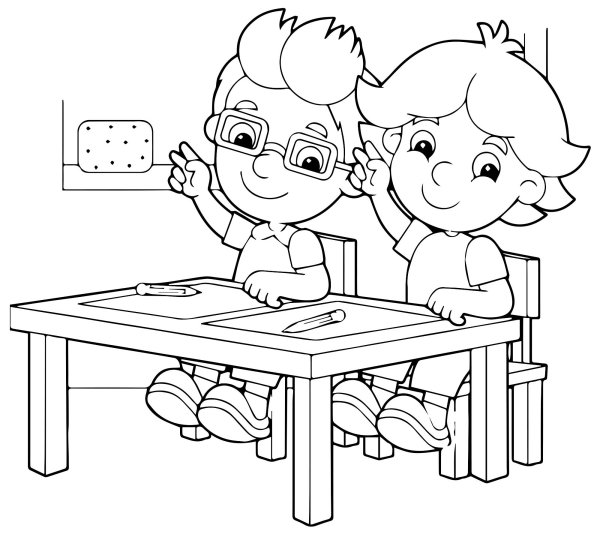 Школа раскраска для детей