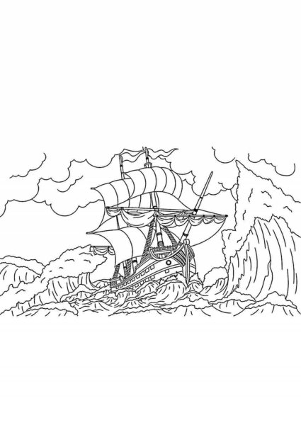 Шторм раскраска для детей