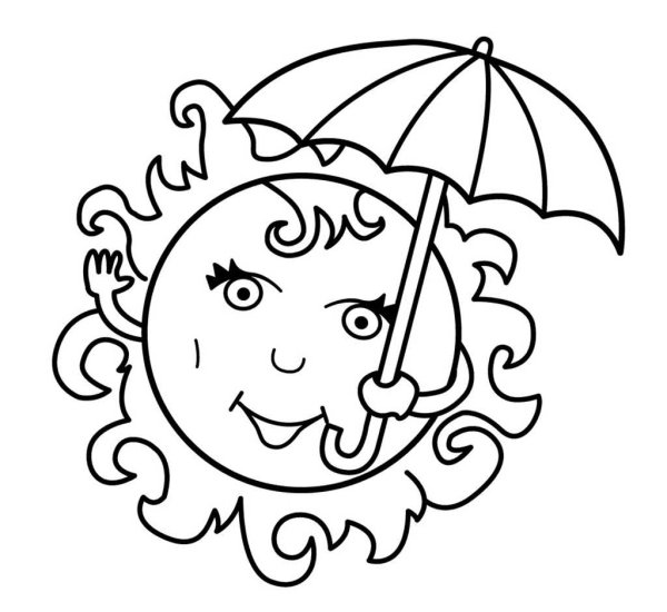 Раскраски про лето солнышко