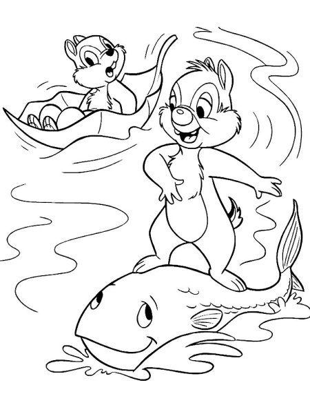 Раскраски для девочек чип и Дейл