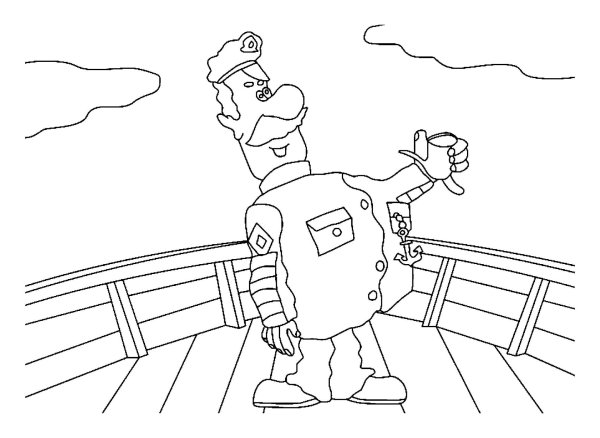 Капитан Врунгель разукрашка