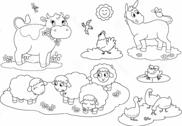 Раскраска домашние животные