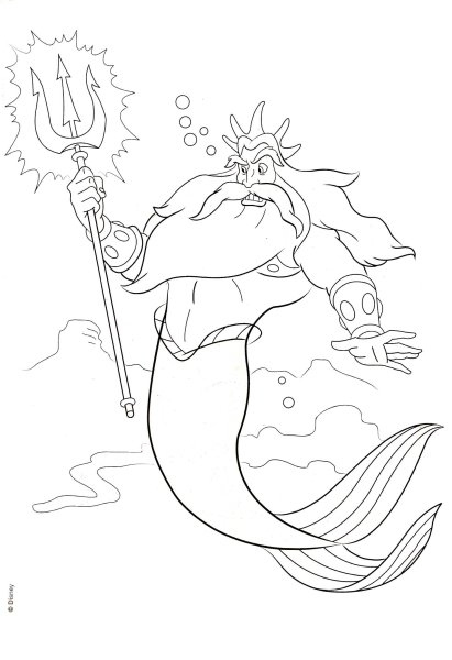 Ариэль и Тритон раскраска