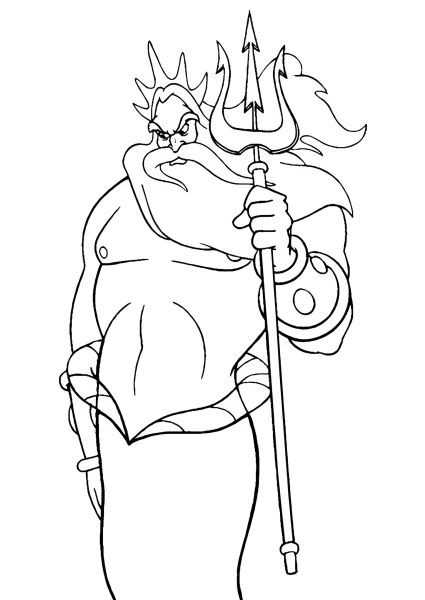 Царь Тритон раскраска для детей