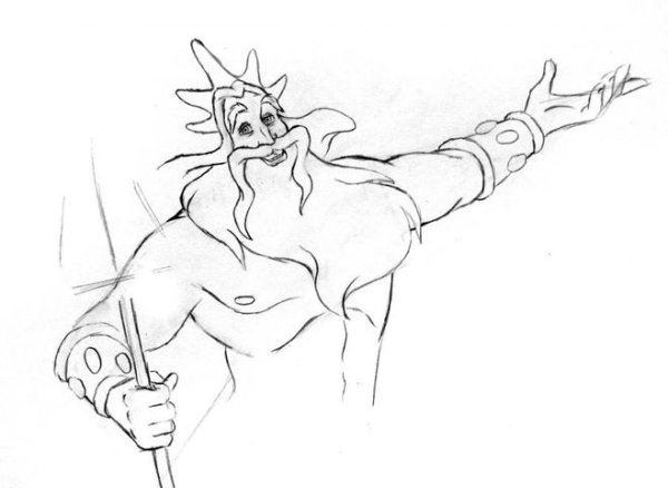 Раскраска Нептун морской царь