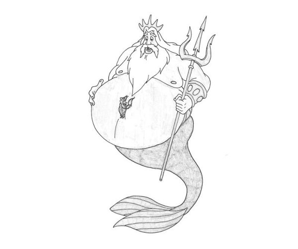 Раскраска Нептун морской царь