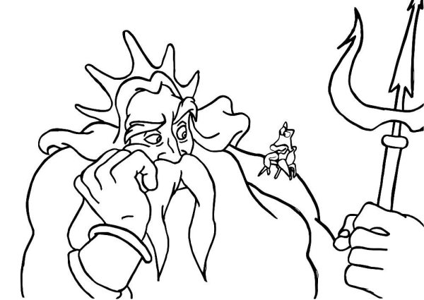 Раскраска Русалка с королем