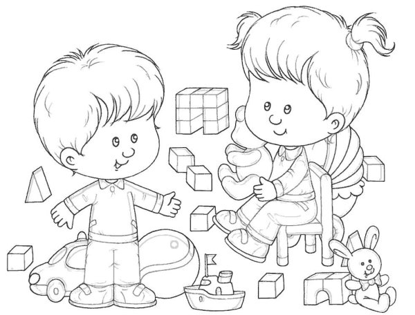 Раскраска. В детском саду