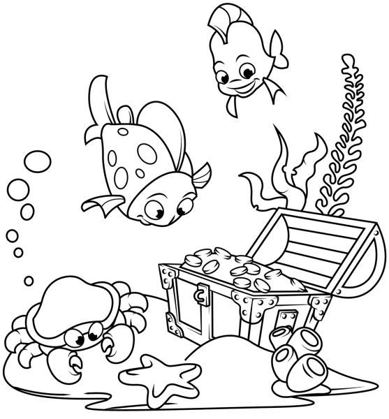 Морское дно раскраска для детей