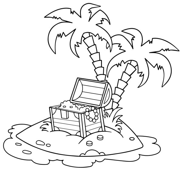 Остров сокровищ картинки для раскрашивания