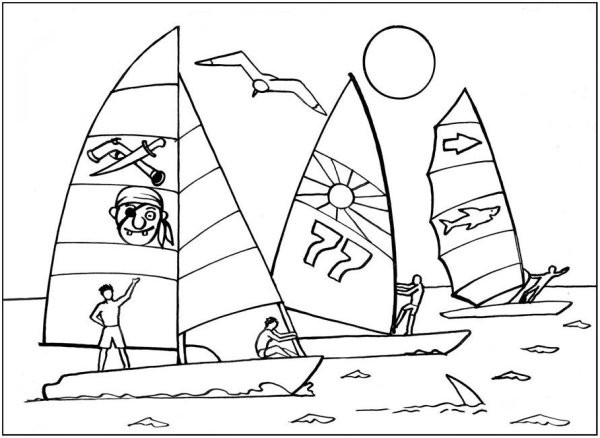 Парусный спорт раскраска