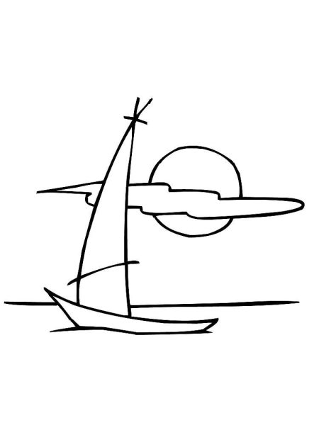 Кораблик на море раскраска для детей