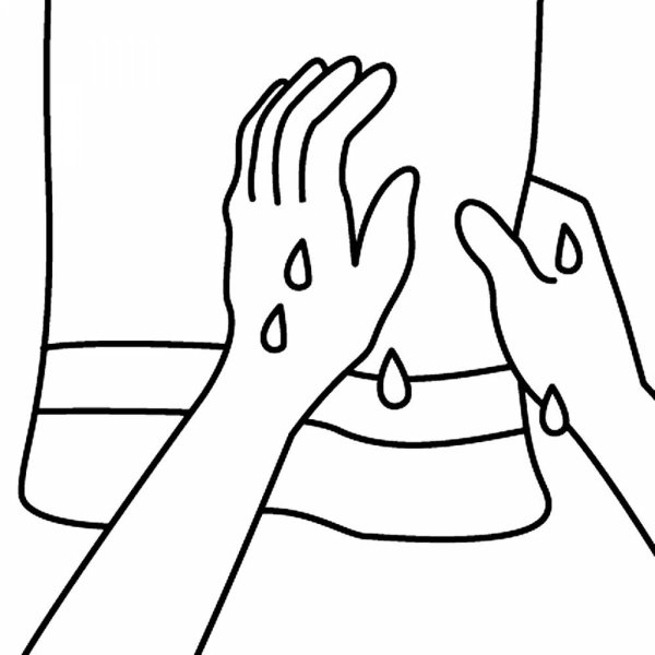 Вытирание рук полотенцем