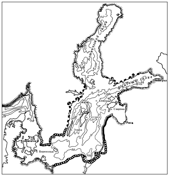 Рельеф дна Балтийского моря карта