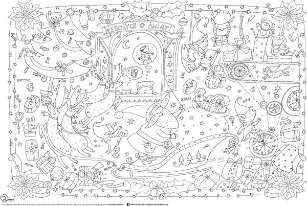 Большая раскраска новый год