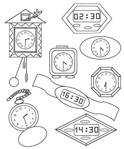 Часы раскраска