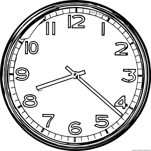 Часы раскраска для детей