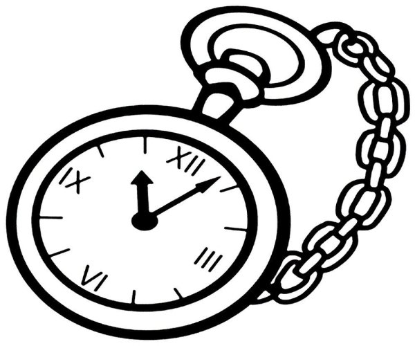 Карманные часы раскраска для детей