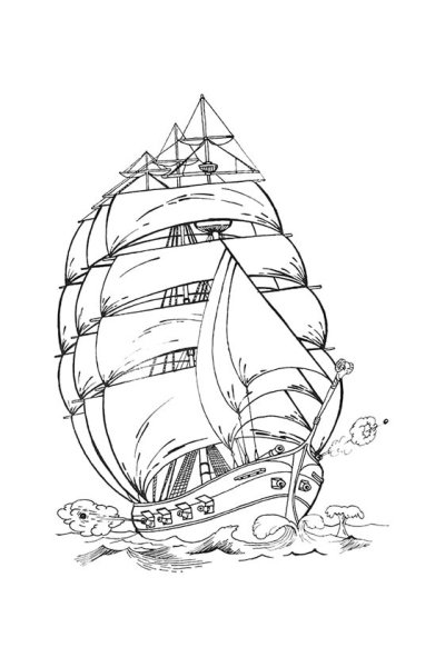 Парусник раскраска