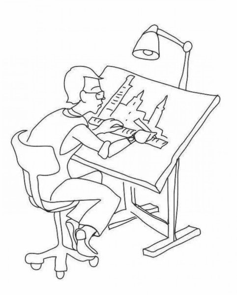 Архитектор раскраска для детей