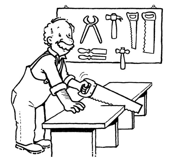 Столяр раскраска