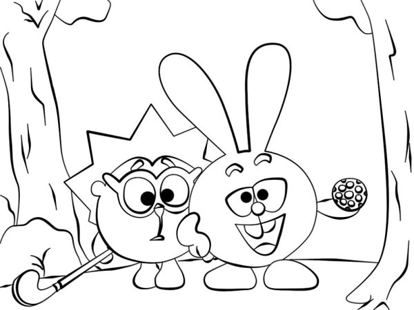 Раскраска Смешарики Крош