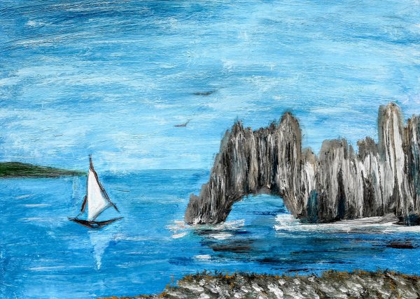 Морской пейзаж рисунок