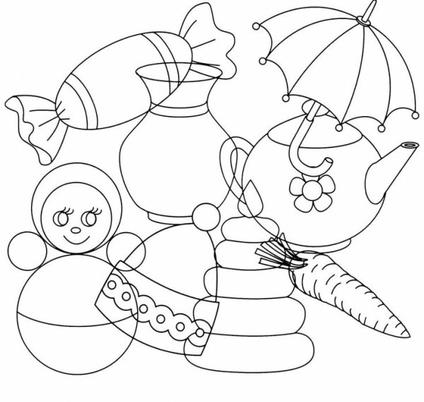 Раскраска игрушки для детей 6-7 лет