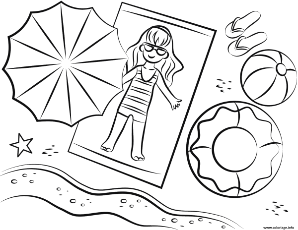 Раскраска лето море