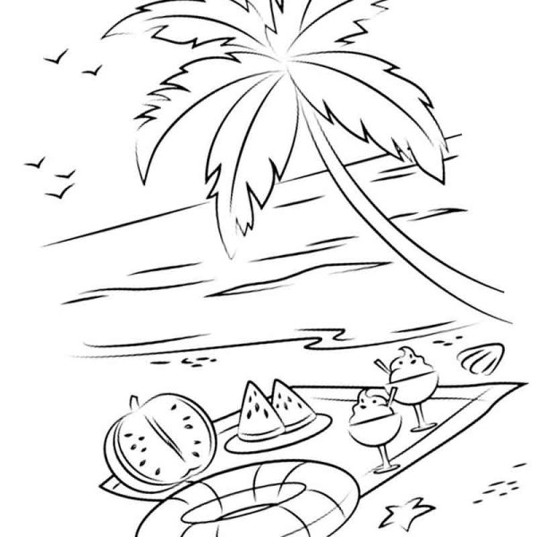 Раскраска лето море