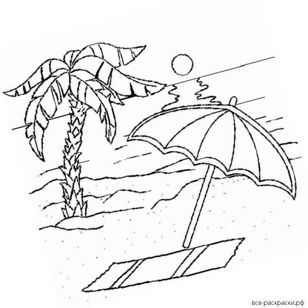 Раскраска закат на море