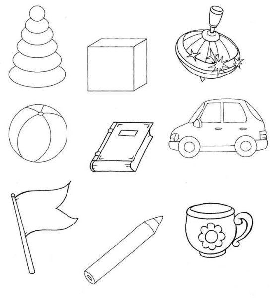 Раскраска предметы