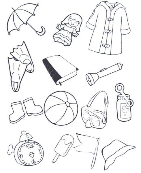 Осенняя одежда раскраска для детей