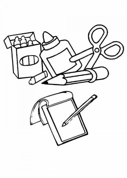 Раскраска школьные принадлежности