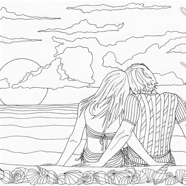 Раскраска закат