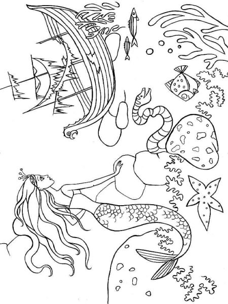 Подводное царство раскраска