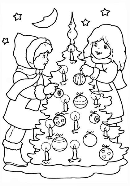 Новогодняя раскраска