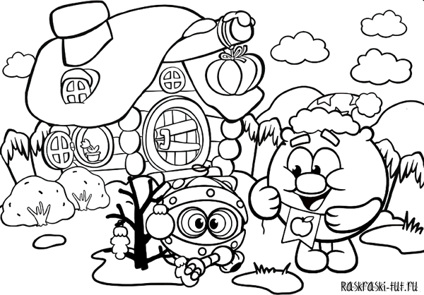 Раскраска Смешарики Биби