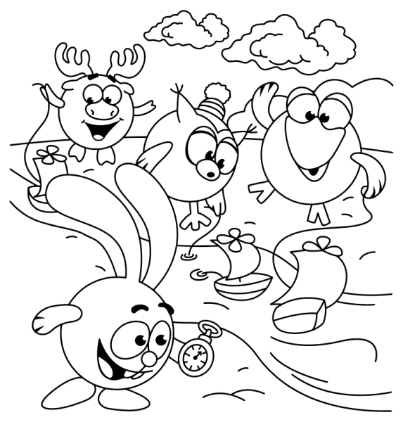 Смешарики раскраска Лосяш