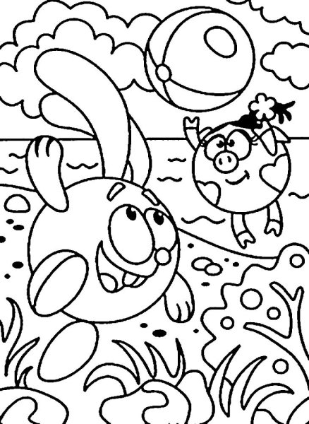 Раскраска Смешарики Крош
